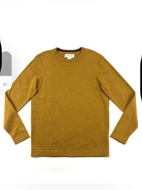 Fredrik Anderson Copenhagen gold cotton crew neck mens pullover sweater Small